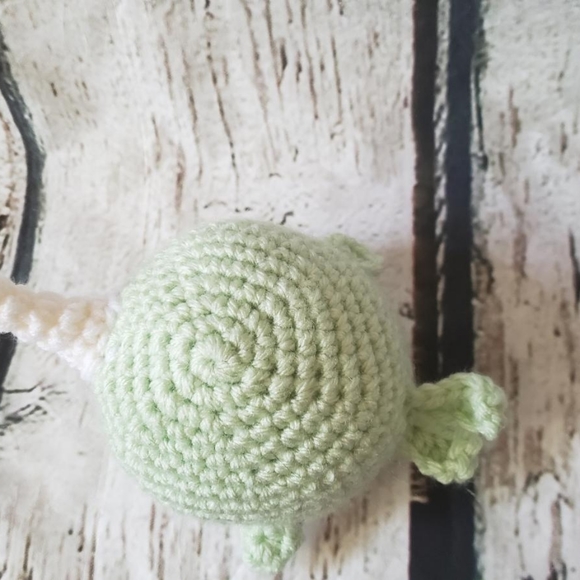 Light Green Crochet Narwhal Amigurumi - Picture 11 of 12
